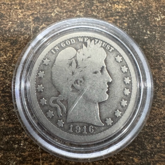 1916 D Silver Barber Quarter United States Currency - Picture 2 of 4